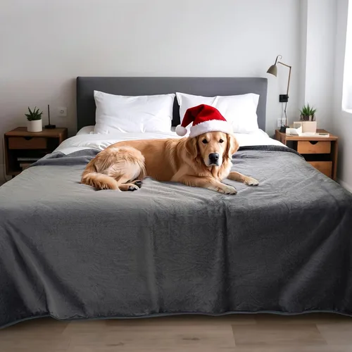 Vista 9 de Manta impermeable para perro, manta a prueba de orina para mascotas con protección de 3 capas, protector reversible de sherpa y franela