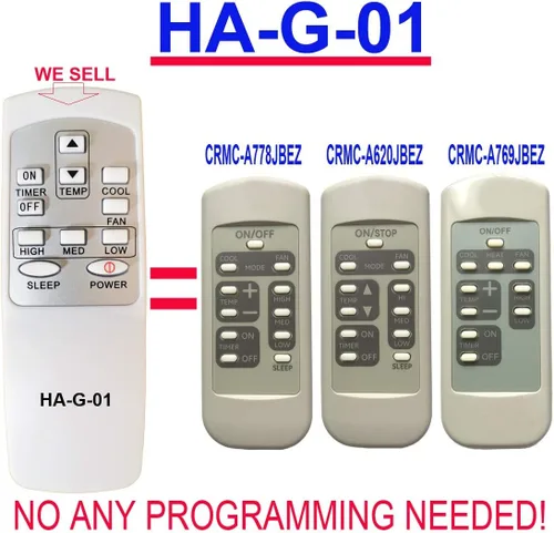 Vista 2 de Reemplazo para control remoto de aire acondicionado de ventana GE (HA-G-01)