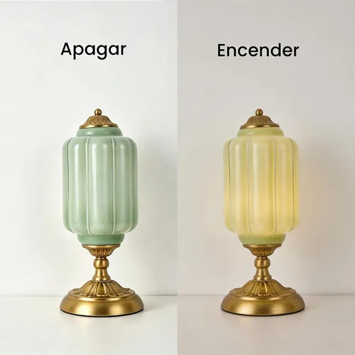 Vista 3 de Lámpara de mesa vintage de vidrio de leche, lámparas modernas de mediados de siglo regulables, elegante lámpara de noche Art Deco festoneada