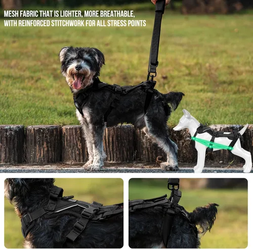 Vista 4 de OneTigris Arnés de elevación para perros pequeños XS, arnés transportador para perros pequeños, chaleco de elevación de cuerpo completo con correas