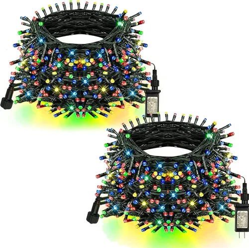 Vista 40 de TW SHINE - Luces de Navidad que cambian de color, 200 luces LED RGB de 66 pies, luces de Halloween para exteriores con control remoto, impermeables