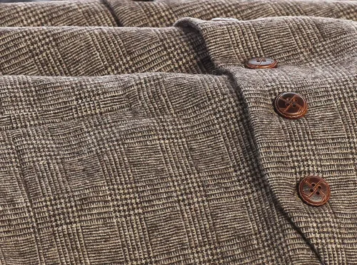 Vista 51 de Gioberti Chaleco de tweed formal de 6 botones para hombres