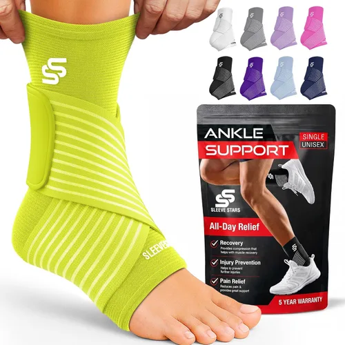 Vista 22 de Tobillera Sleeve Stars para mujeres y hombres, tobillera para esguince de tobillo, manga de compresión para alivio de la fascitis plantar, soporte