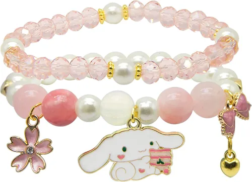 Vista 7 de ZMANYIJEW Pulsera de cuentas de cristal para mujer, lindas pulseras de cuentas a juego para mejor amiga