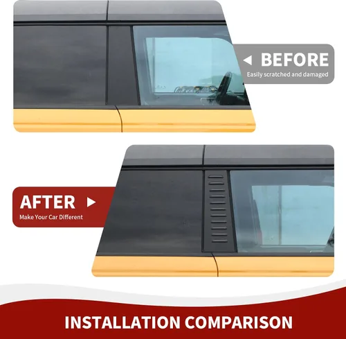 Vista 5 de RAZPOY Cubierta para panel de poste de pilar Bronco B, calcomanía para ventana de puerta trasera compatible con Ford Bronco 2021-2023 Accesorios