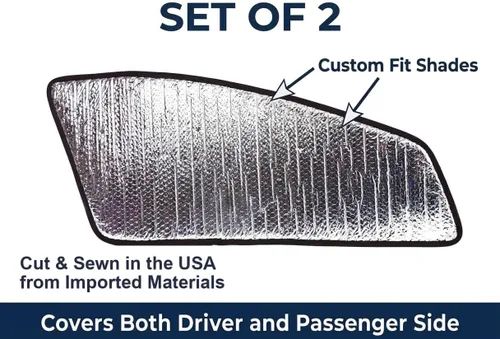 Vista 5 de Juego de 2 parasoles para ventana lateral de asiento delantero reflectante automotriz para Chevrolet Silverado Regularcab Crew Cab Extendedcab 2014