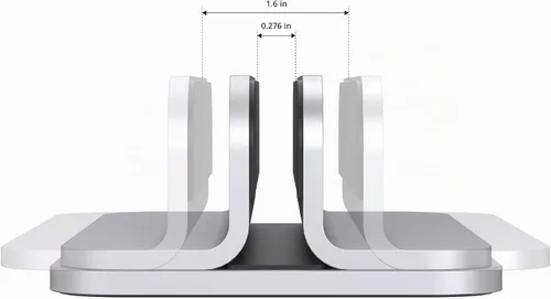 Vista 2 de JOKItech Soporte de aluminio para laptop, resistente y ajustable, compatible con Apple MacBook Pro/Air, Mac Mini, iPad Pro, plateado