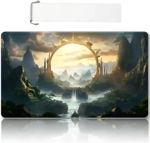 Vista 41 de Tapete de juego MTG cosido de alta calidad con zonas y parte trasera de goma antideslizante, tapete de juego TCG para MTG y otros juegos de cartas