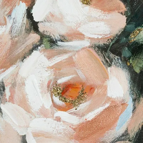 Vista 4 de Cuadro Óleo Roses Madera de pino