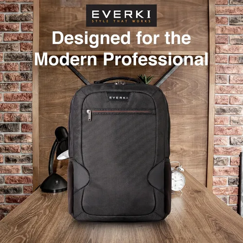 Vista 6 de EVERKI Studio Slim Business Professional - Mochila para laptop MacBook Pro 15 de 14.1 pulgadas, ligera, para hombres o mujeres (EKP118), color negro