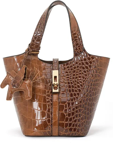 Vista 15 de Bolso de mano para mujer, de piel vegana, bolso de mano con asa superior, bolso de hombro con bolso pequeño desmontable