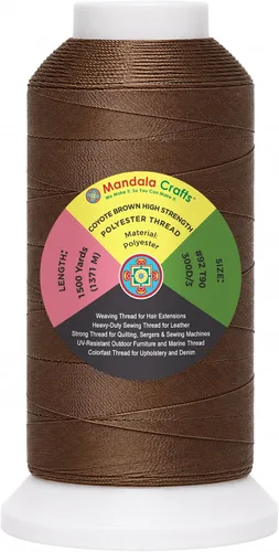 Vista 95 de Mandala Crafts Airforce Blue Tex 70 - Hilo de poliéster para tapicería 1500 Yds T70 UV Resistant Strong Thread for Leather Sewing, Marine