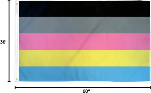 Vista 3 de Bandera de orgullo poligénero de 3 x 5 pies de poliéster