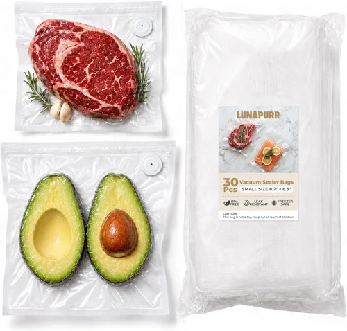 Vista 8 de LUNAPURR 30 bolsas reutilizables selladoras al vacío para alimentos, 10.2 x
