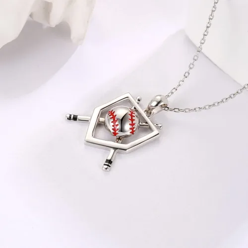 Vista 3 de oGoodsunj Collar de béisbol antiansiedad con joyería antiansiedad plata de ley 925 atletas de sóftbol americano regalo para hombres niños y mujeres