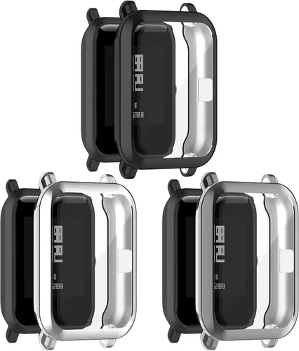 Vista 10 de Fundas protectoras de pantalla compatibles con Amazfit GTS 2 Mini/Bip U Pro/Bip S/Bip Lite/Bip 1S/Bip Lite 1S/Amazfit A1608 Watch Soft Metal