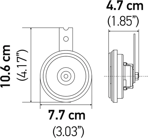 Vista 4 de HELLA 011225891 Kit de bocina de disco BX negro 3.031 in 12V (Honda)