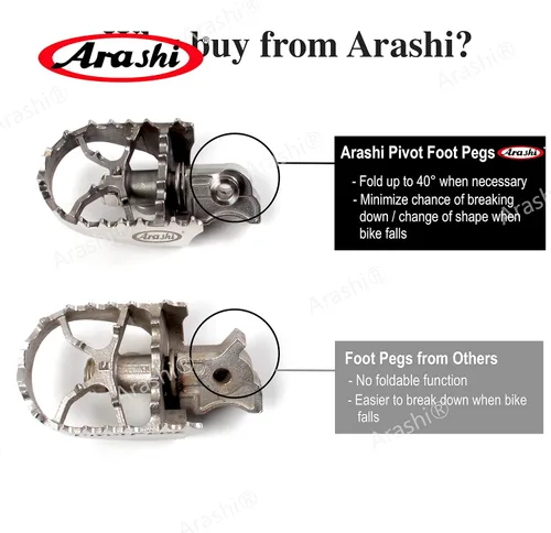 Vista 6 de Arashi Reposapiés delantero Pedal de conductor para BMW R1200GS 05-12 GSA / F650GS 2000-2007 para DAKAR / F650GS TWIN 2008-2012 / F700GS 12-17