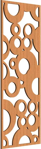 Vista 195 de 9 3/8"W x 24 3/8"H x 1/4"T Farwell Decorativos Paneles de Pared de Madera Calado, Hickory