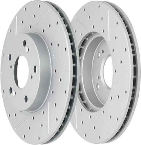 Vista 104 de Detroit Axle - Rotores de freno delantero para 04-13 Mazda 3 Rotores de frenos de disco 06-15 Mazda 5 Reemplazo: Rotor regular delantero de 11.81
