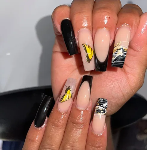 Vista 2 de Eseres 10 hojas de calcomanías de uñas de mariposa para mujer, diseño y arte de uñas