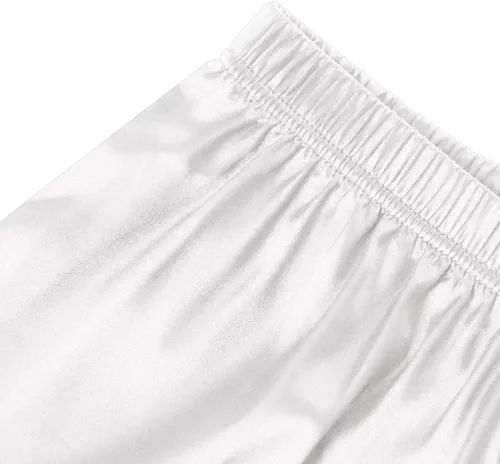 Vista 4 de LYANER Pijama de seda satinada para mujer, camisa de manga corta con botones y pantalones cortos