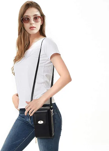 Vista 7 de Kukoo Bolsa cruzada para mujer tamaño pequeño para teléfono celular con ranuras para tarjetas de crédito