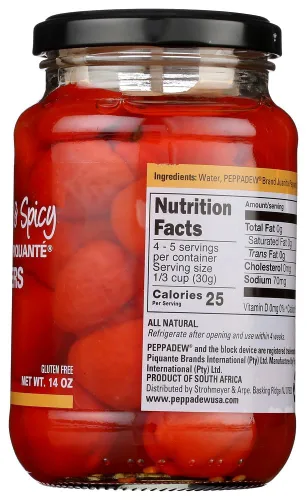 Vista 4 de Peppadew Piquant Mild - Gomosos Pimientos Dulces y Picantes 400g - Paquete de 2