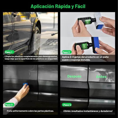 Vista 6 de NADAMOO Restaurador de plástico para automóviles – Back to Black Ceramic Trim Restorer – Kit de bricolaje automotriz para plástico exterior e