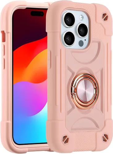 Vista 134 de MARKILL Funda compatible con iPhone 14 Pro de 6.1 pulgadas con soporte de anillo integrado, protección contra caídas de grado militar, carcasa Palta