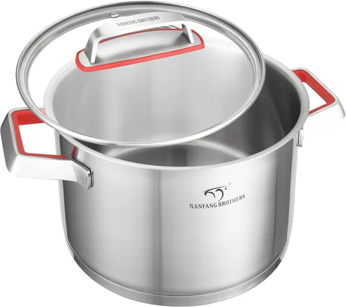 Vista 10 de NANFANG BROTHERS Olla de acero inoxidable de 3 cuartos de galón con tapa de vidrio, olla antiadherente de núcleo de cobre de grado alimenticio 316