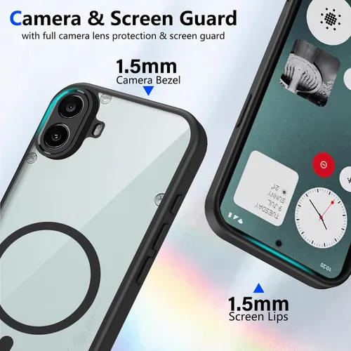Vista 607 de Funda magnética transparente compatible con Xiaomi 17T, color negro 2 en 1 PC + TPU cubierta de teléfono a prueba de golpes, carcasa protectora
