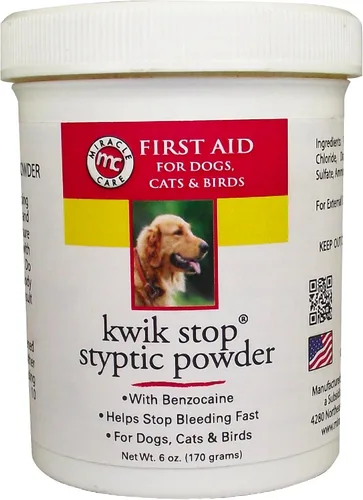 Vista 11 de Miracle Care Kwik Stop Polvo estíptico para perros, gatos y pájaros, 0.5 onzas