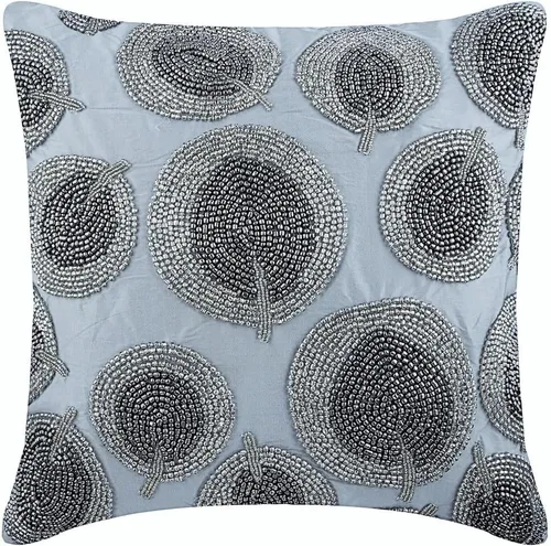 Vista 25 de The HomeCentric Funda de almohada personalizada, color plateado de 12 x 12 pulgadas, fundas de almohada de arpillera, enrejado y celosía y almohadas