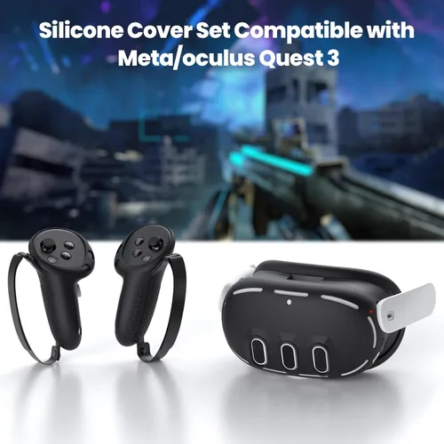 Vista 8 de KANG YU Funda de transporte rígida compatible con MetaOculus Quest 3, juegos de bolsas de transporte con cómoda correa para la cabeza, cubierta