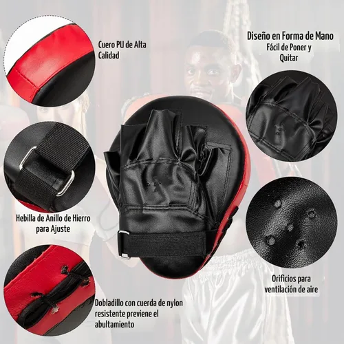 Vista 5 de Gemscream - Juego de Manoplas de Boxeo 10 en 1, Almohadillas de Patada Taekwondo, Manoplas de Boxeo, Almohadillas de Enfoque, Guantes de Boxeo