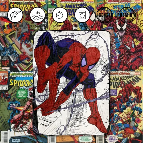 Vista 3 de Marvel Spider-Man Webslinger - Manta de forro polar de franela súper suave y ligera de 45 x 60 pulgadas