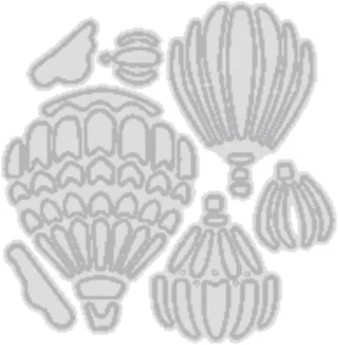 Vista 4 de hinana Troqueles de metal con forma de nube de globos, plantillas de corte de globos de aire caliente para manualidades, álbumes de recortes, fotos