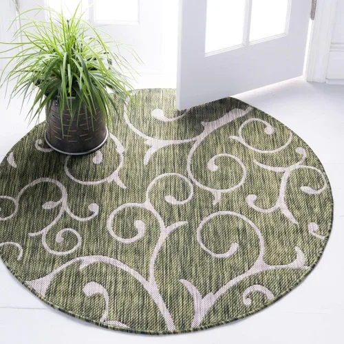Vista 12 de Unique Loom Outdoor Botanical Collection - Alfombra rizada, 4 pies 1 pulgada x 6 pies 1 pulgada, rectangular, azul/marfil