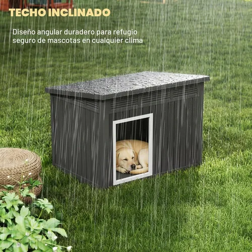 Vista 6 de Fancyango Casa grande para perros para interiores y exteriores, resistente a la intemperie y techo extraíble, se adapta a perros pequeños a grandes