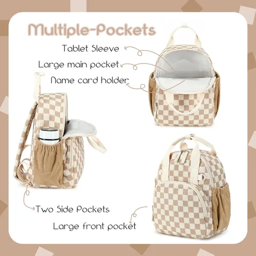 Vista 7 de Bluboon Mochila infantil para niñas y niños de 2 a 4 años, lindas mochilas de 12 pulgadas para preescolar, mochilas para guardería, escuela, viajes