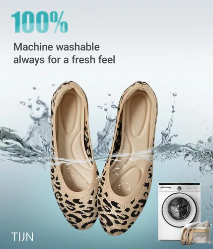 Vista 2 de TIJN Zapatos planos de ballet lavables a máquina para mujer, cómodos, informales, sin cordones, con punta redonda (Celexa)