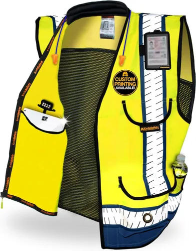 Vista 14 de KwikSafety - Charlotte, NC - GODFATHER Safety Vest [CUSHIONED COLLAR + TABLET POCKET] ANSI OSHA