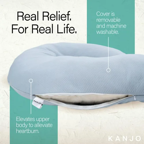Vista 4 de Kanjo Almohada de embarazo, almohada de cuerpo completo de maternidad en forma de C para dormir y reflujo ácido