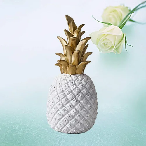 Vista 8 de Yardwe Figura de piña, adorno de fruta de resina artificial, decoración de frutas, decoración de fiesta de Hawaii, accesorios de fotografía
