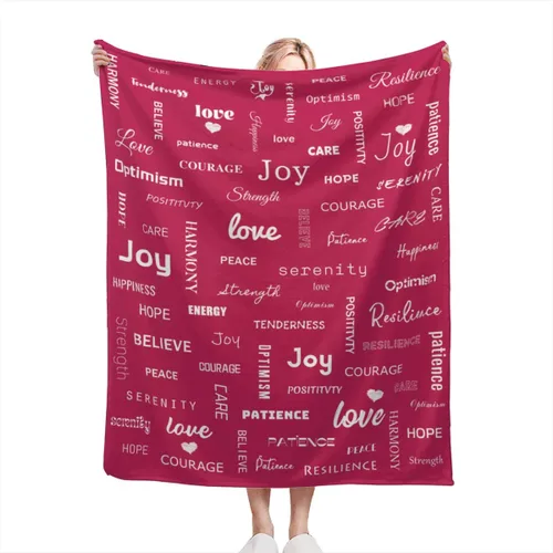 Vista 30 de Manta curativa, manta de regalo para mujeres y hombres, cálido regalo inspirador, manta de forro polar suave con energía positiva, comodidad, amor