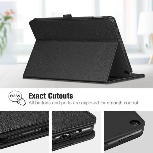 Vista 7 de Fintie Funda para tableta Amazon Fire HD 10 (13ª/11ª generación, versión 2023/2021) – Funda de soporte multiángulo con bolsillo de encendido y Negro