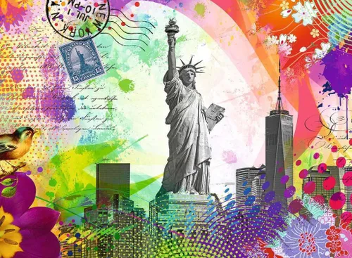 Vista 2 de Ravensburger Rompecabezas de 500 piezas de postal de la ciudad de Nueva York para adultos y niños a partir de 10 años