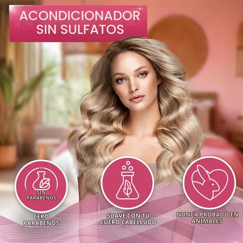 Vista 3 de Acondicionador de Vinagre de Sidra de Manzana - Sin Sulfatos, Parabenos y Siliconas - Para Cabello Seco, Dañado y Graso - Producto Anticaspa