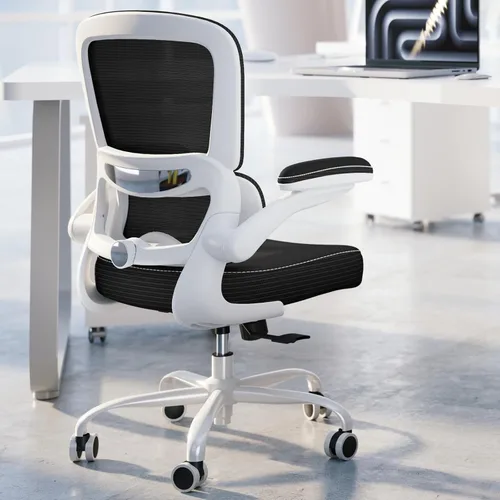 Vista 16 de TRALT Silla ergonómica de oficina, silla de escritorio con soporte lumbar ajustable, silla de computadora cómoda de malla con reposabrazos